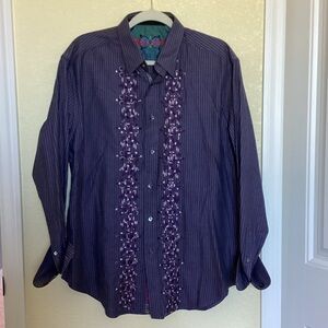 Robert Graham Purple Herringbone Shirt